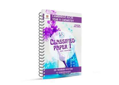 Cambridge Year 9 Chemistry (0620-0971)– Classified With Mark Scheme by Dr. Nouran Rostom (2026–2027 Edition)