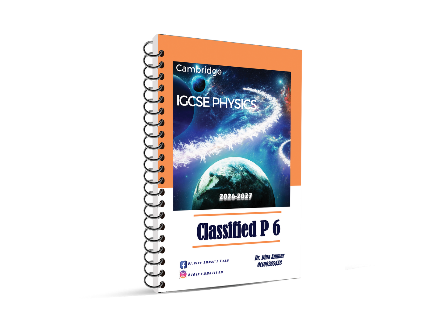 Cambridge Pre-IG Physics (0625/0972) Paper 1,3,6 Classifiedwith Mark Scheme Dr. Dina Ammar Edition 2026-2027