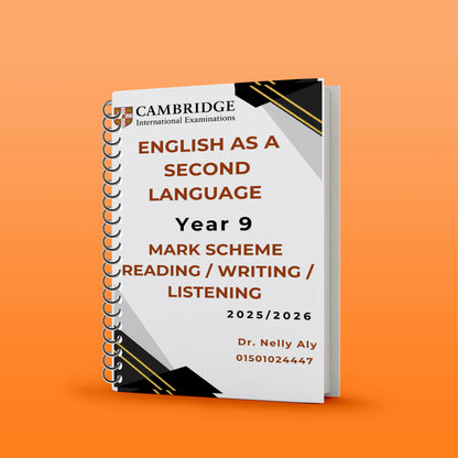 Cambridge Pre-IG English as a Second Language (0465) Notes, Classified, Past Papers (Reading, Writing, Listening) Nelly Aly 2026