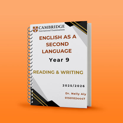Cambridge Pre-IG English as a Second Language (0465) Notes, Classified, Past Papers (Reading, Writing, Listening) Nelly Aly 2026