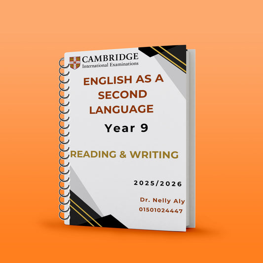 Cambridge Pre-IG English as a Second Language (0465) Notes, Classified, Past Papers (Reading, Writing, Listening) Nelly Aly 2026