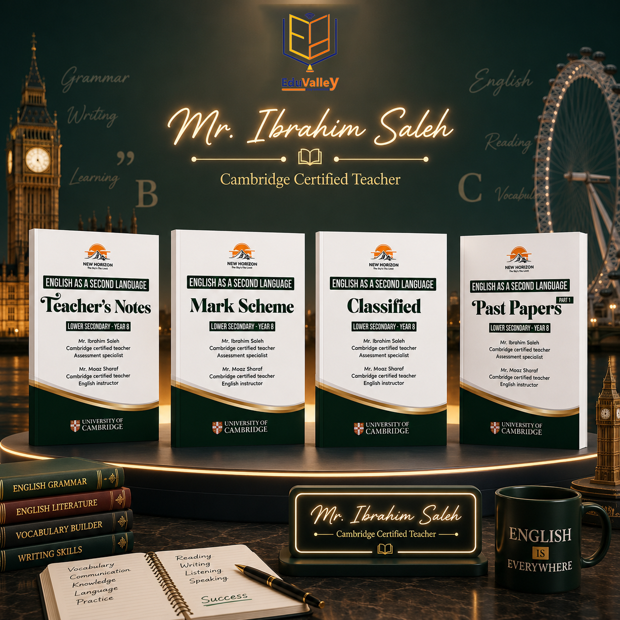 Cambridge Year 8 English as a Second Language (0876) Package (Notes-Classified-Past Papers) New Horizon 2026-2027